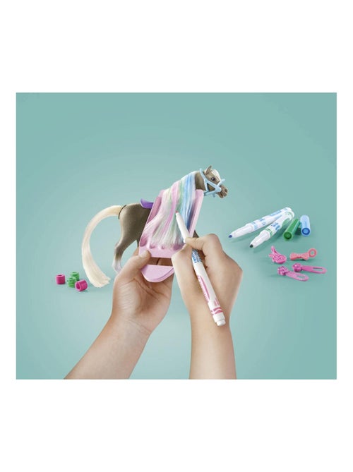 Cavalière avec crinière de cheval à colorier - Kiabi