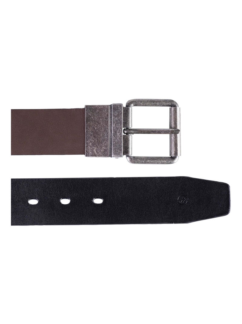 Ceinture 2 en 1 réversible homme Isotoner Noir Marron Noir - Kiabi