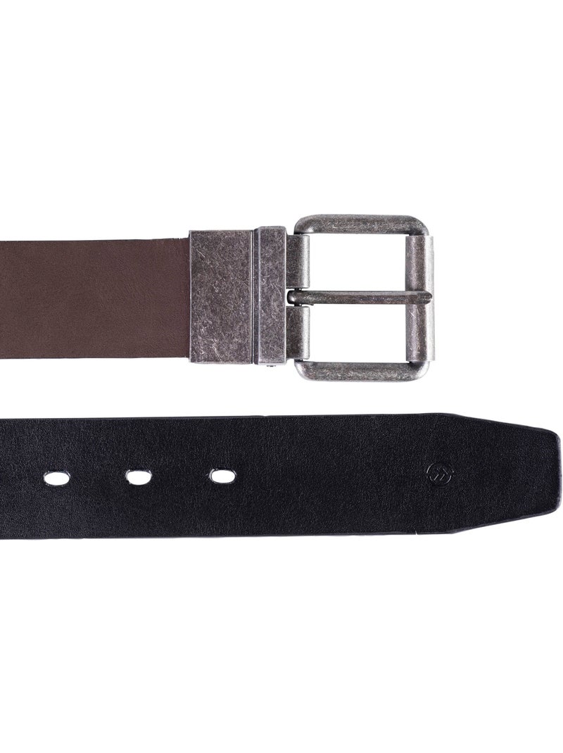 Ceinture 2 en 1 réversible homme Noir Marron Noir - Kiabi