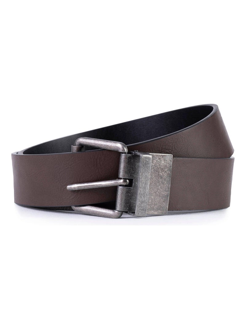 Ceinture 2 en 1 réversible noir/marron Isotoner Noir Marron Noir - Kiabi