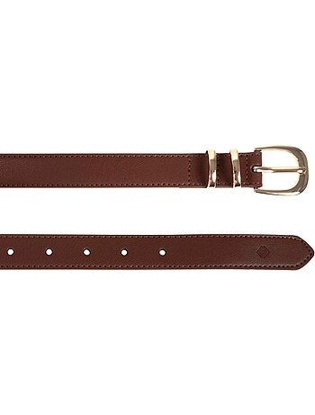 Ceinture à boucle dorée 100% cuir femme isotoner