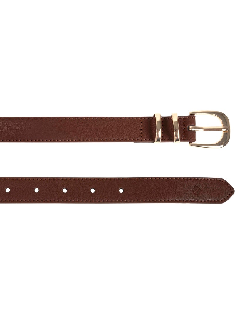 Ceinture à boucle dorée 100% cuir femme isotoner Marron - Kiabi
