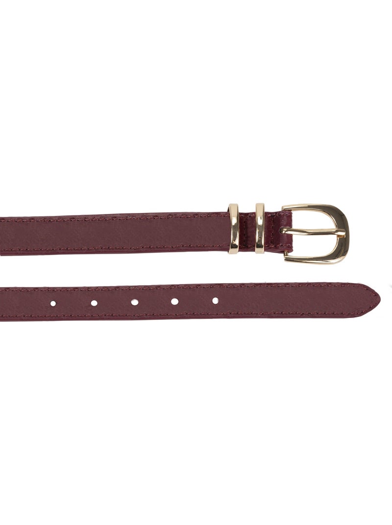 Ceinture à boucle dorée femme isotoner Bordeaux - Kiabi