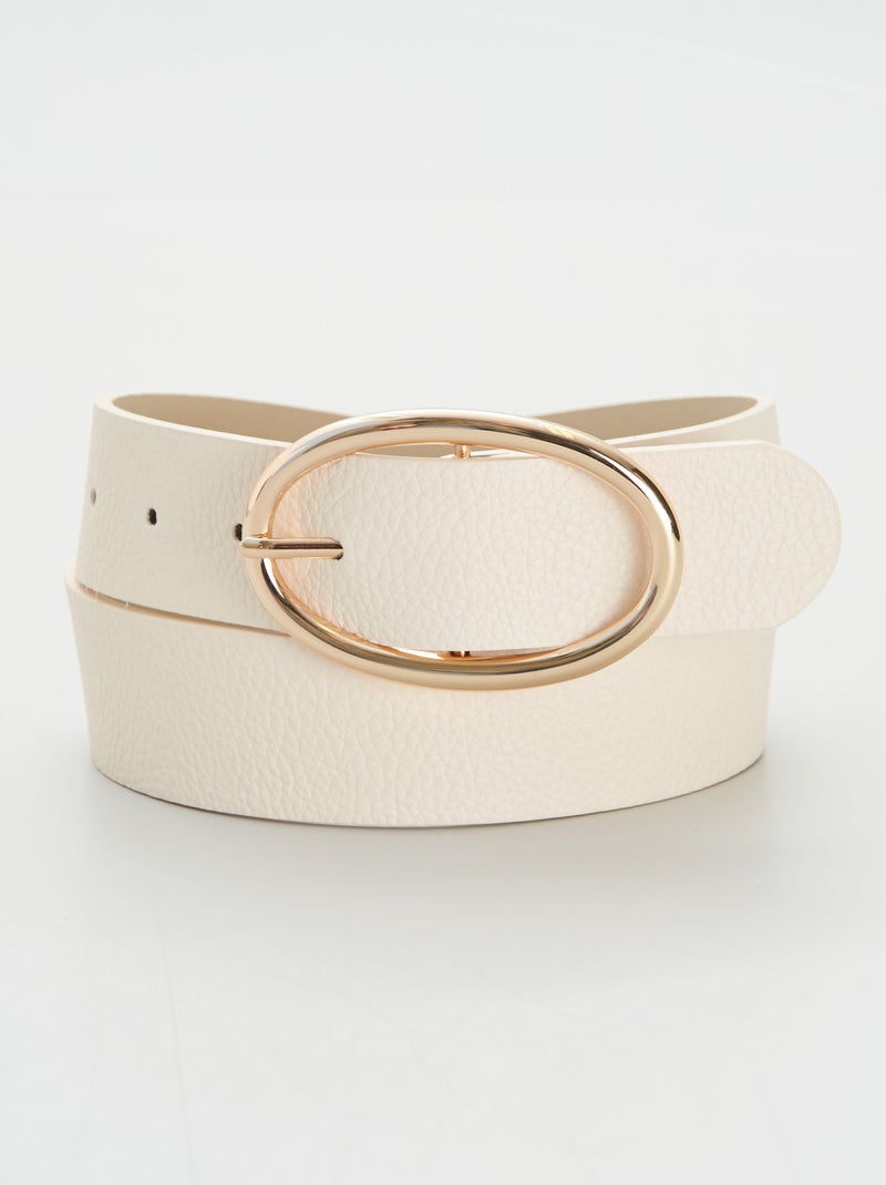 Ceinture à boucle ovale beige - Kiabi