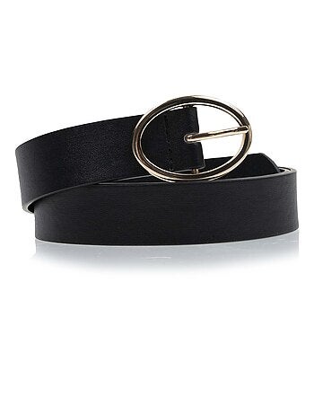 Ceinture à boucle ovale dorée femme isotoner