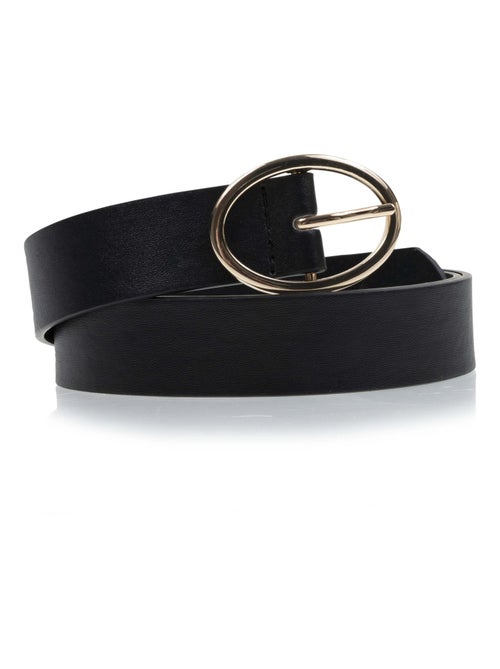 Ceinture à boucle ovale dorée femme isotoner - Kiabi