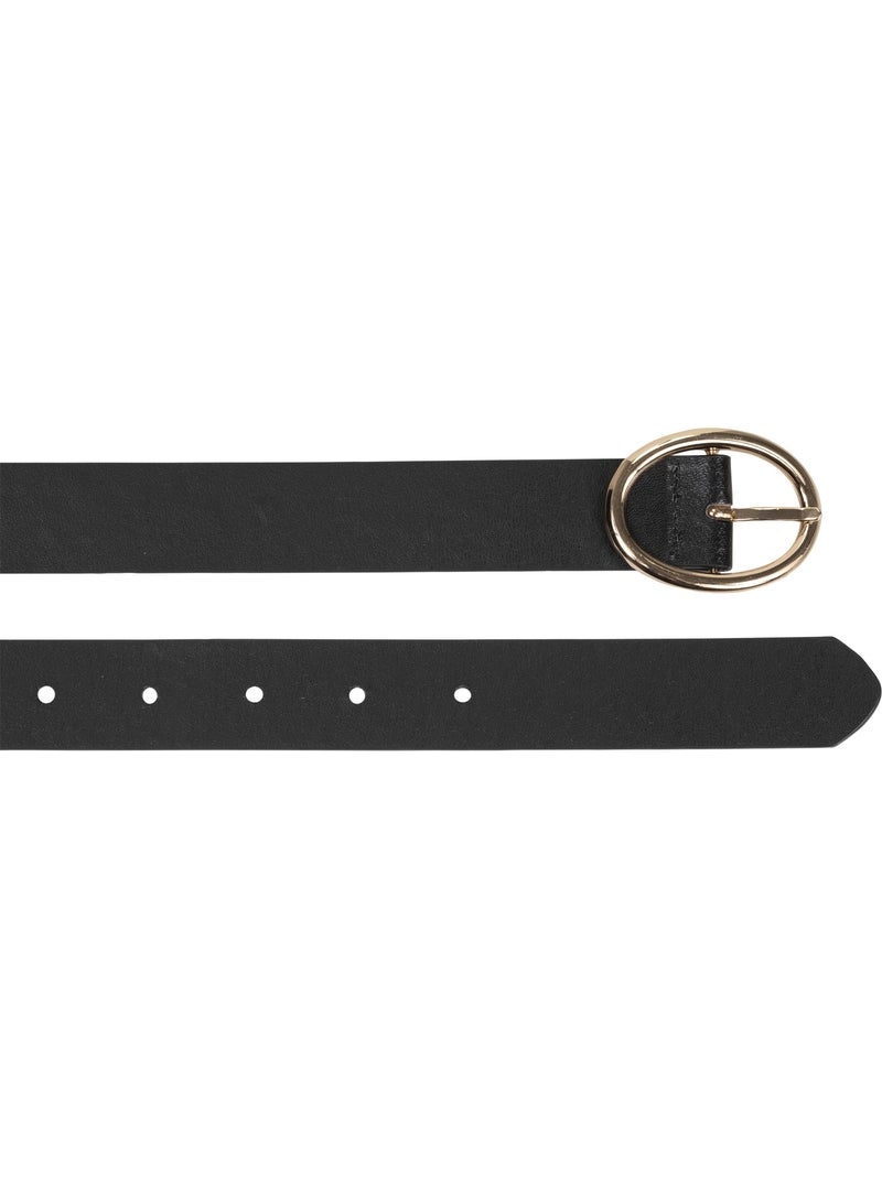 Ceinture à boucle ovale dorée femme isotoner Noir - Kiabi
