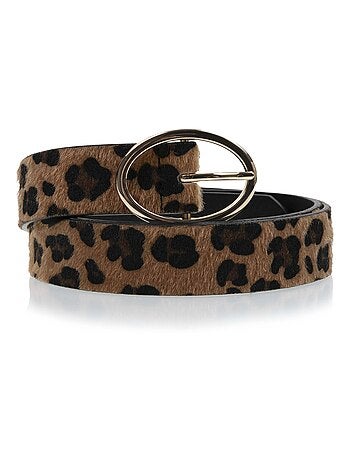 Ceinture à boucle ovale dorée femme isotoner