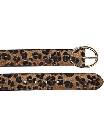 Ceinture à boucle ovale dorée femme isotoner