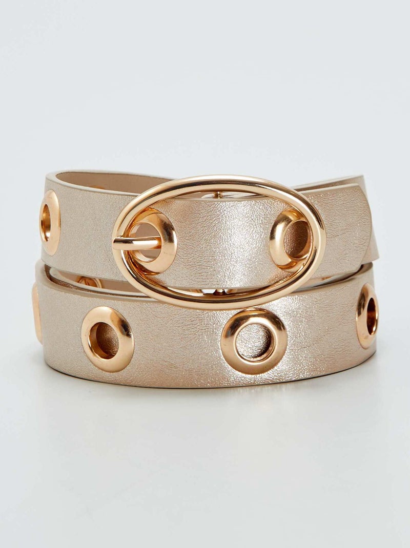 Ceinture à œillets Jaune - Kiabi