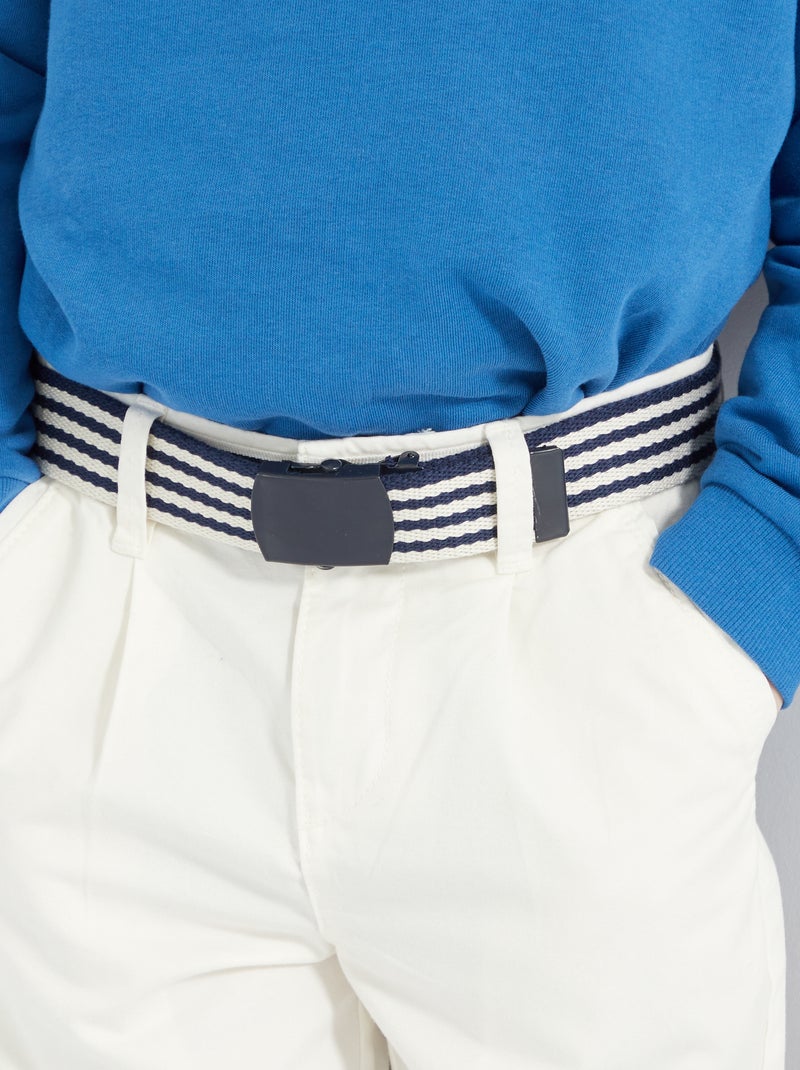 Ceinture à sangle bleu/blanc - Kiabi