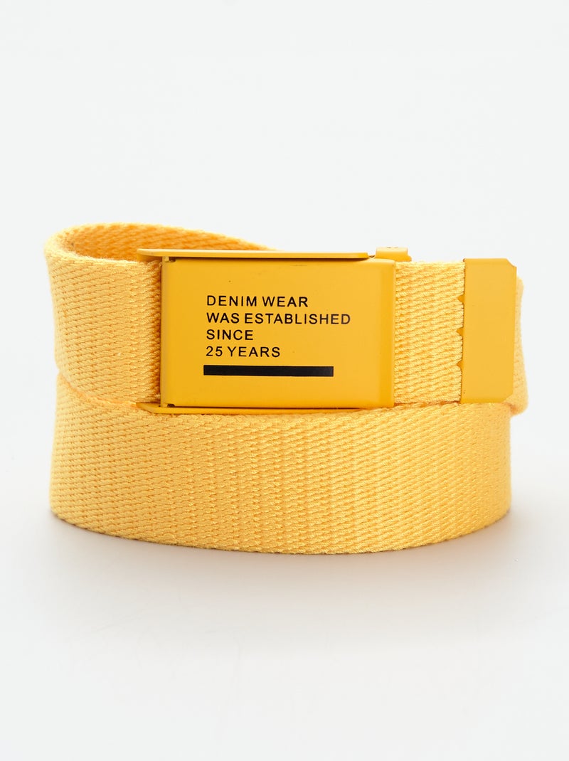 Ceinture à sangle boucle imprimée Jaune - Kiabi