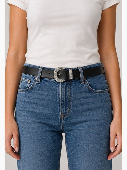 Ceinture adora femme en cuir à boucle strassée 'deeluxe' - Kiabi Ceinture adora femme en cuir à boucle strassée 'deeluxe' - Kiabi