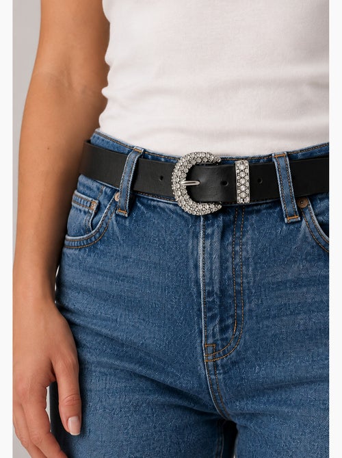 Ceinture adora femme en cuir à boucle strassée 'deeluxe' - Kiabi Ceinture adora femme en cuir à boucle strassée 'deeluxe' - Kiabi