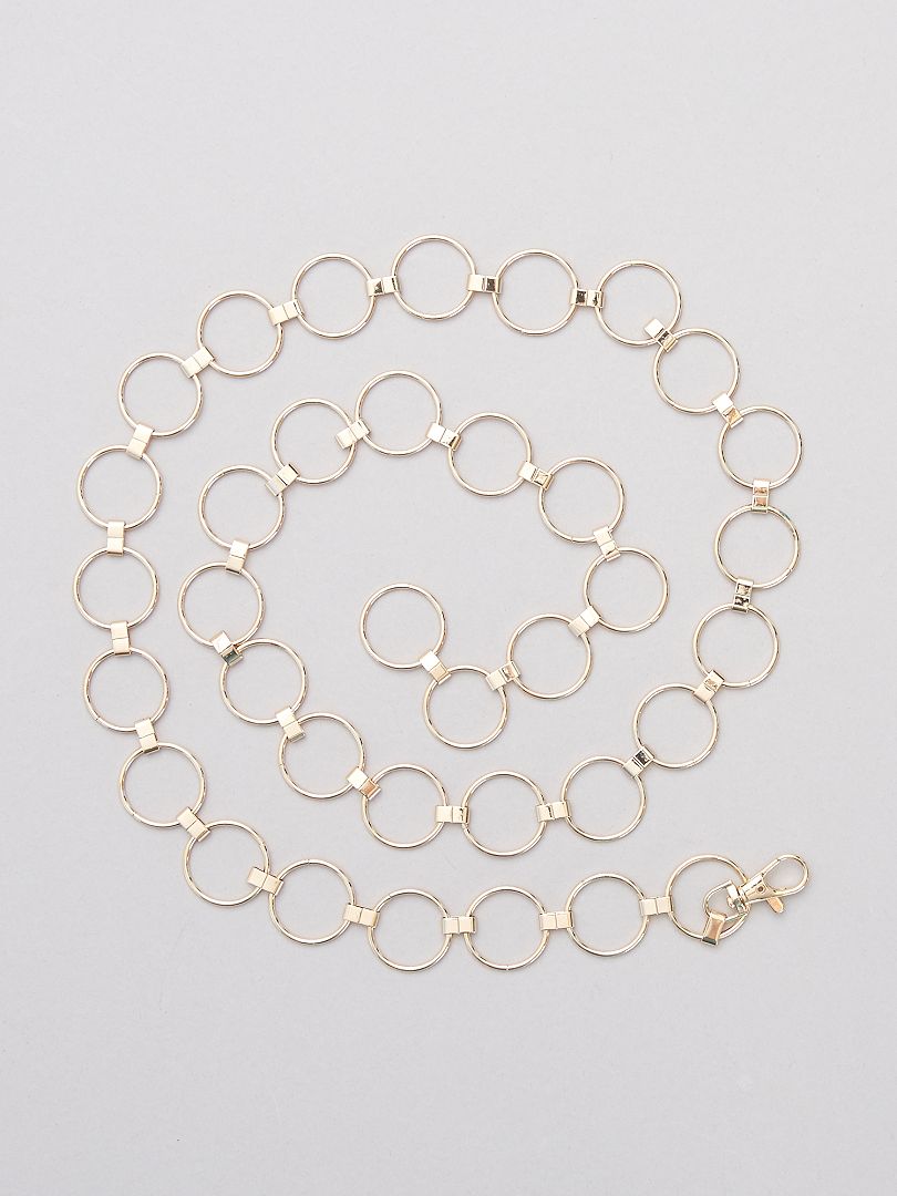 Ceinture ajustable multiples anneaux doré - Kiabi