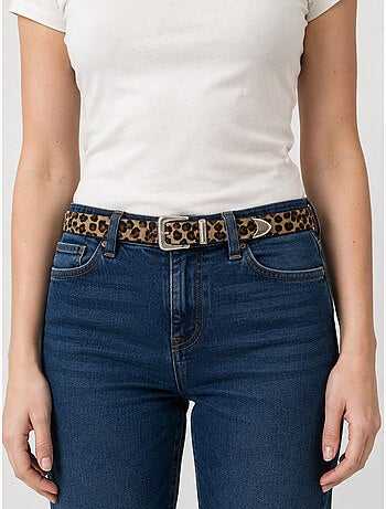 Ceinture anate femme en cuir à imprimé léopard 'deeluxe'