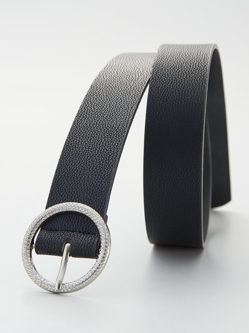 Ceinture avec boucle à strass noir - Kiabi