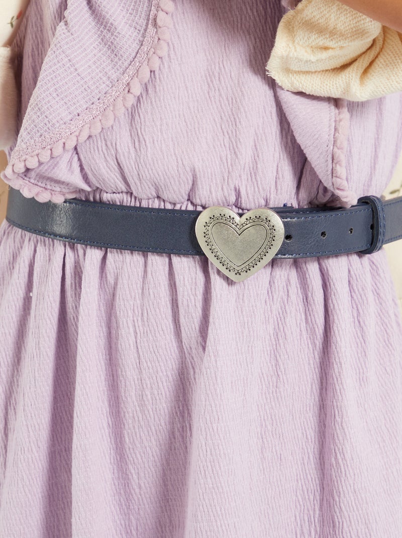 Ceinture avec boucle 'cœur' bleu marine - Kiabi