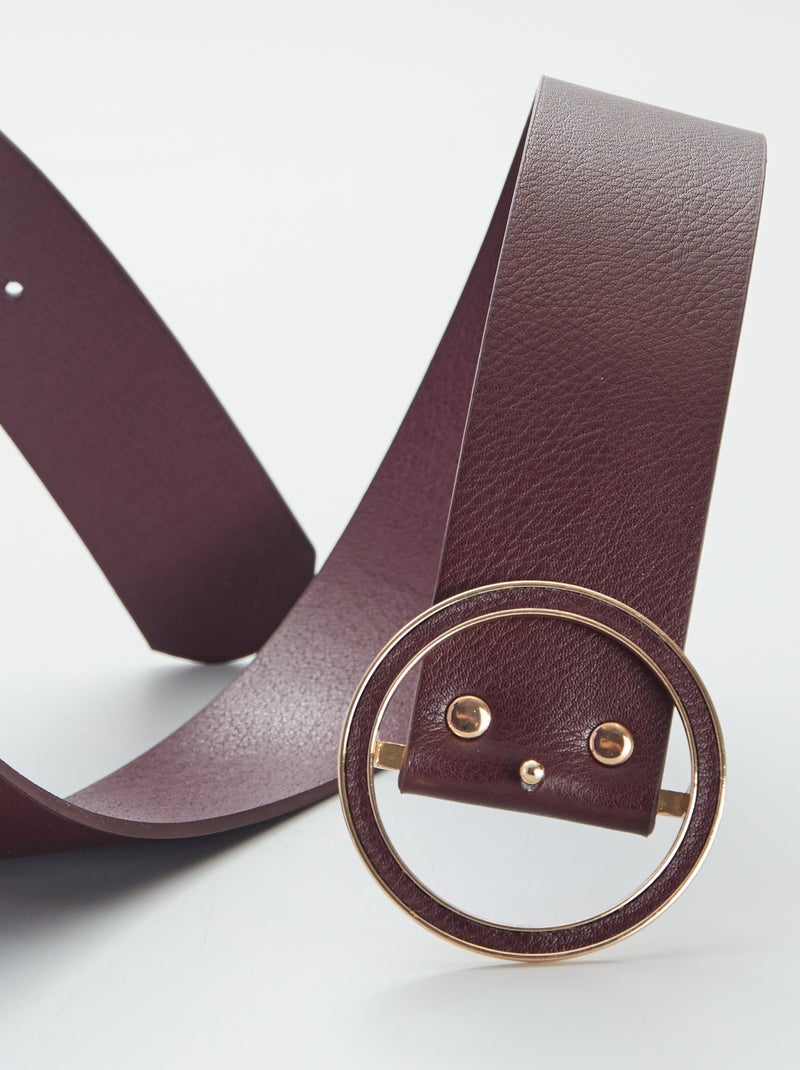 Ceinture avec boucle métallique doréé Marron - Kiabi