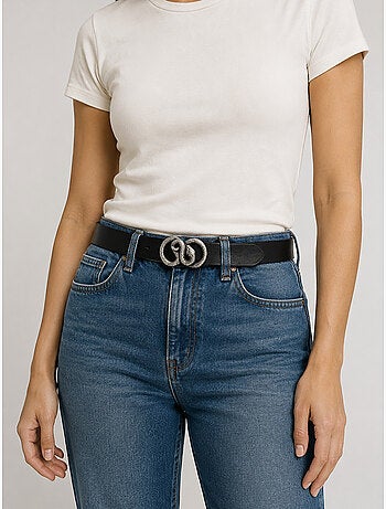 Ceinture basal femme en cuir à boucle serpent 'deeluxe'