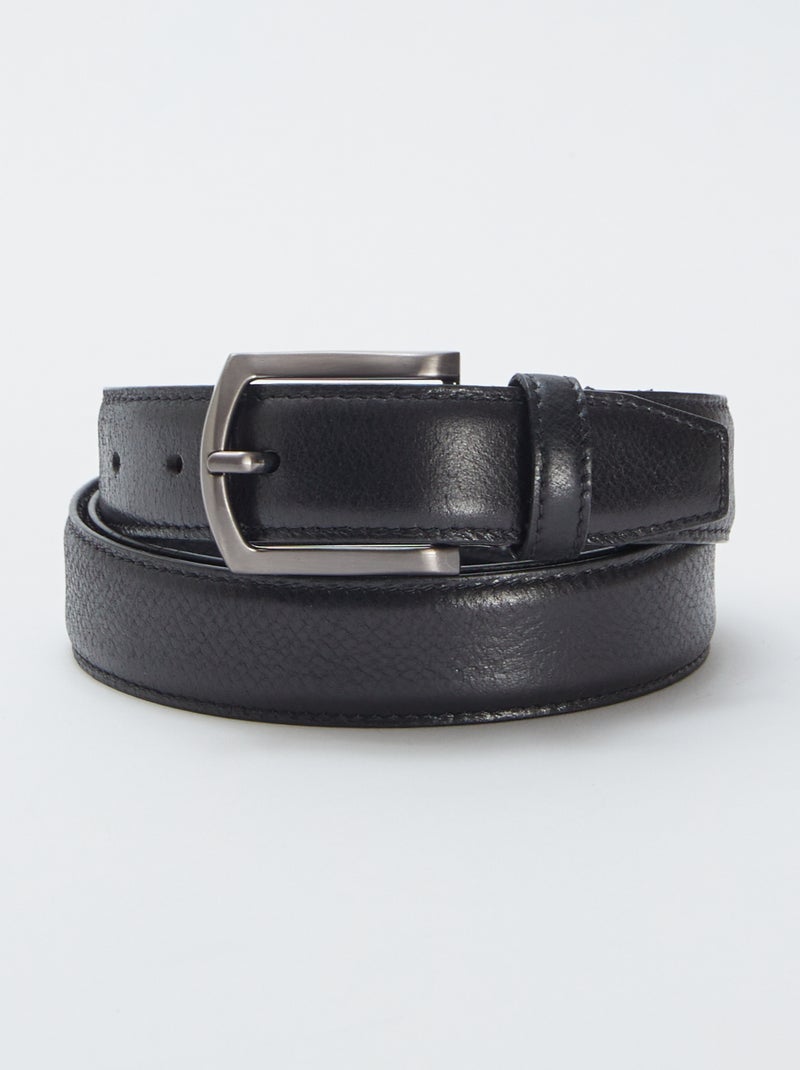 Ceinture basique en cuir avec boucle métallique NOIR - Kiabi