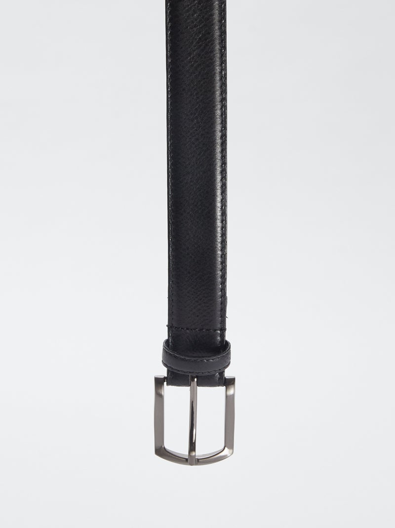 Ceinture basique en cuir avec boucle métallique NOIR - Kiabi