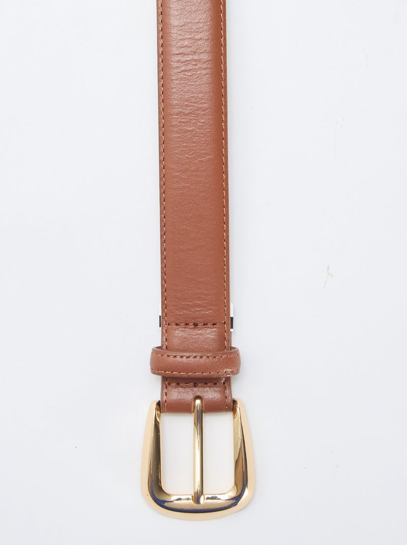 Ceinture basique en cuir Marron - Kiabi