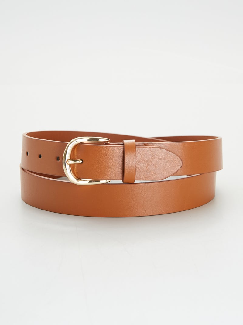 Ceinture basique en simili Camel - Kiabi