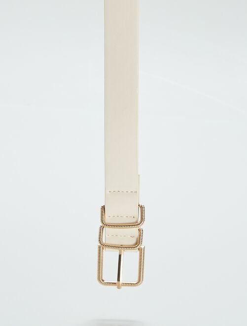 Ceinture Femme Neuve Marron & Beige Daim Synthétique - Taille 85, Style Basique Chic