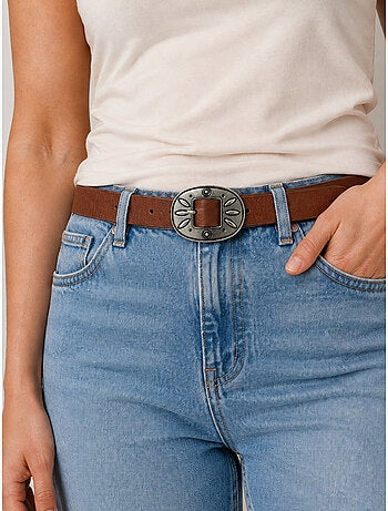 Ceinture boost femme en cuir à boucle western 'deeluxe'