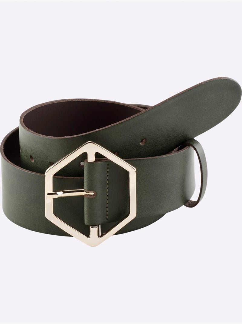 Ceinture Boucle Décorative - Taille Standard - helline Kaki - Kiabi