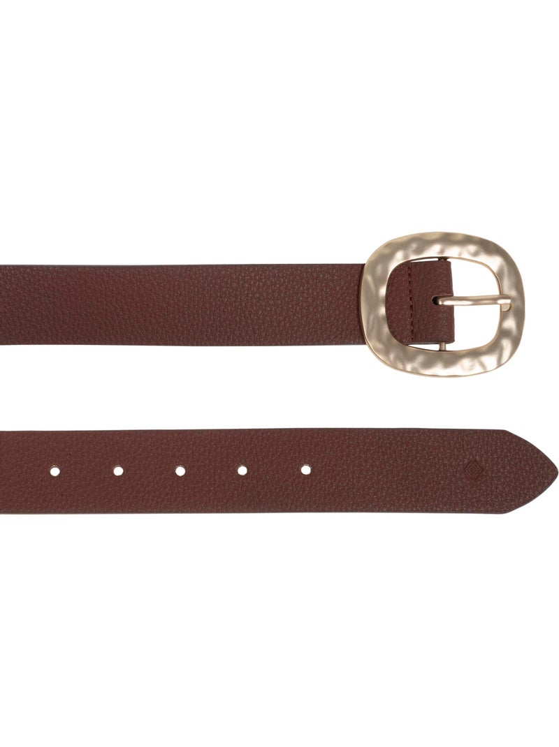 Ceinture boucle martelée femme isotoner Marron - Kiabi