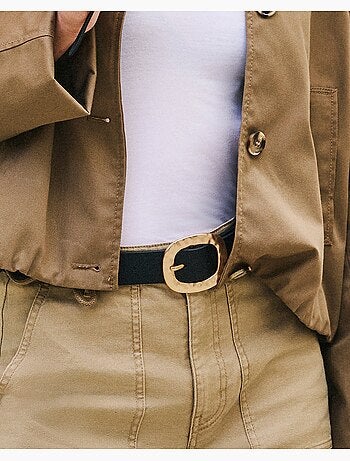 Ceinture boucle martelée femme
