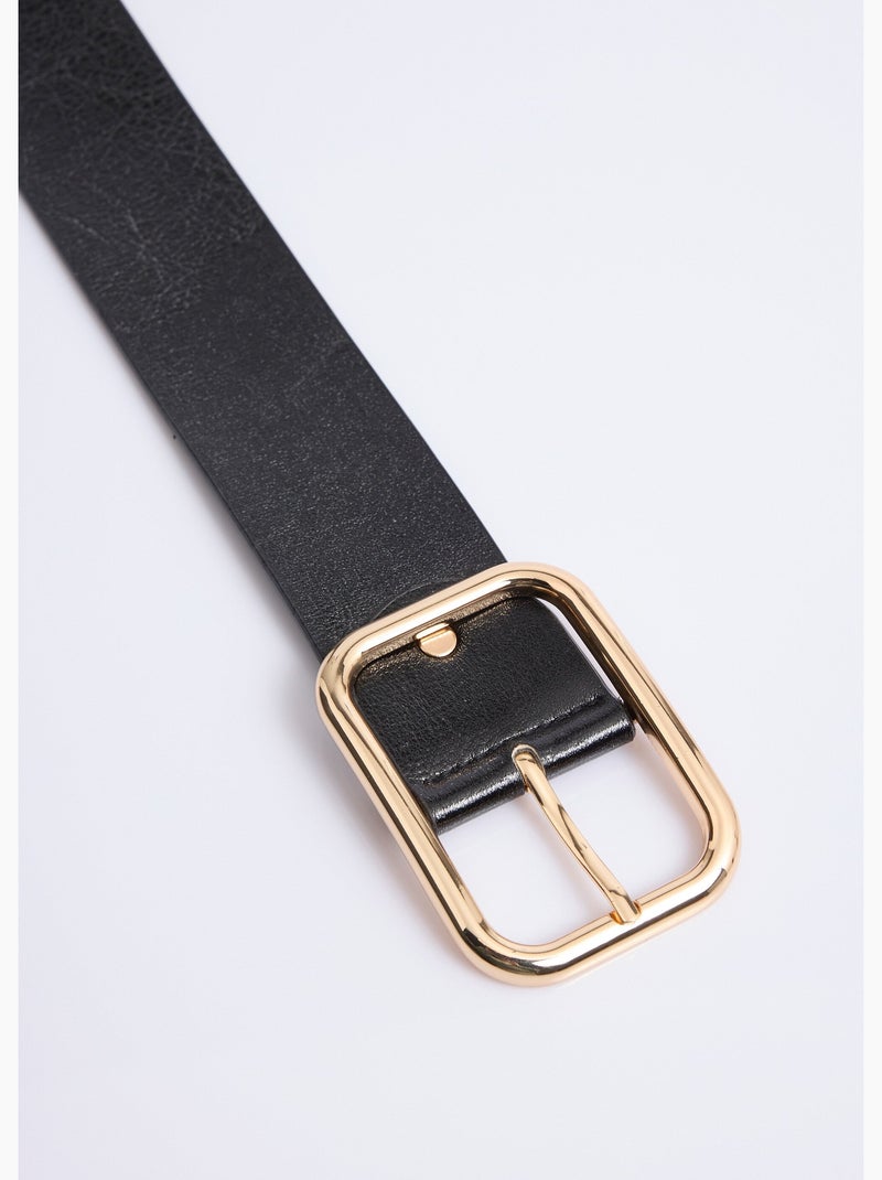 Ceinture boucle métallisée rectangle - afibel Noir - Kiabi