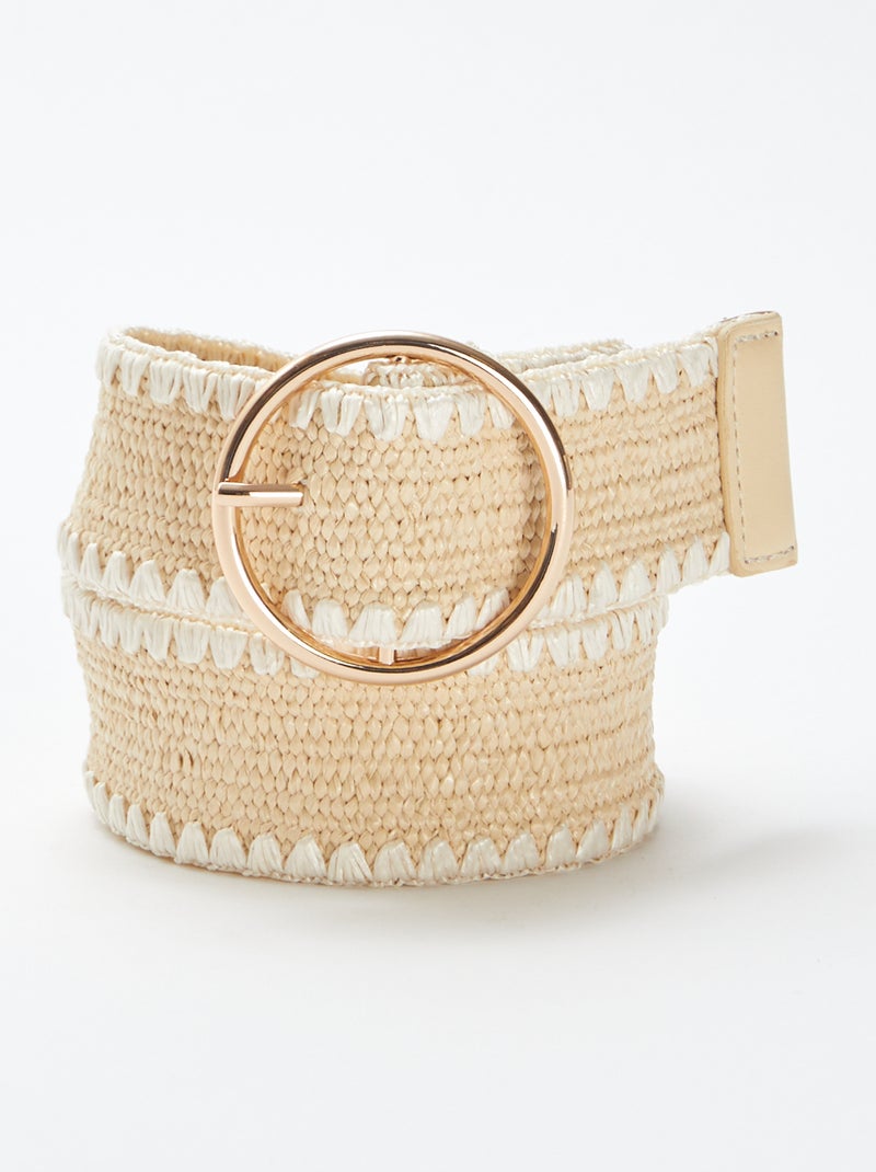 Ceinture brodée en corde Beige - Kiabi