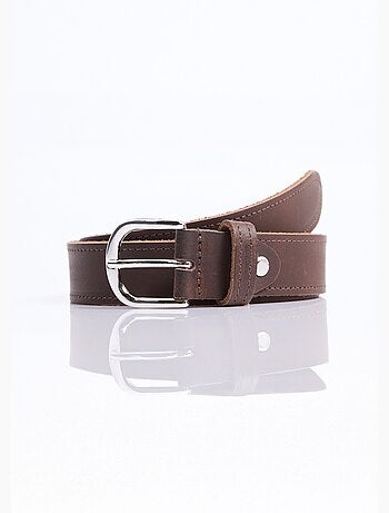 Ceinture casual chic cuir, bords francs - AFIBEL