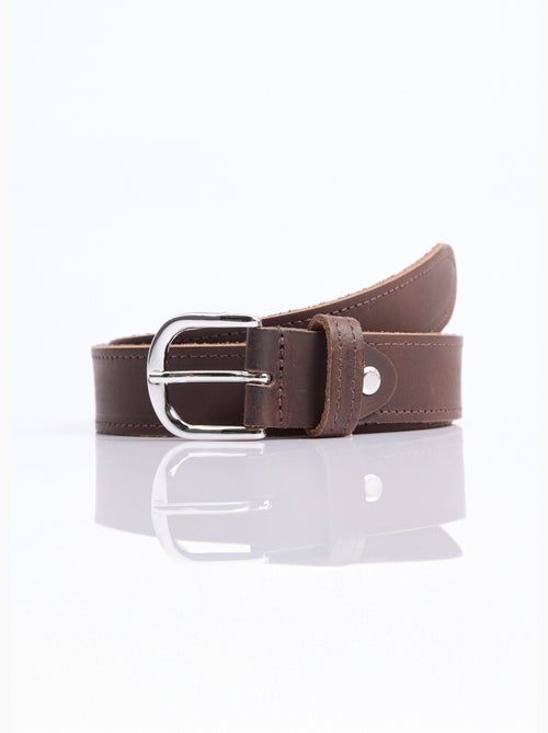Ceinture casual chic cuir, bords francs - AFIBEL - Kiabi