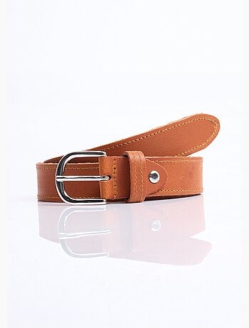 Ceinture casual chic cuir, bords francs - AFIBEL