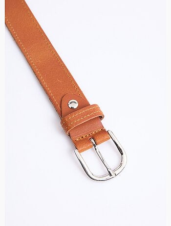 Ceinture casual chic cuir, bords francs - AFIBEL