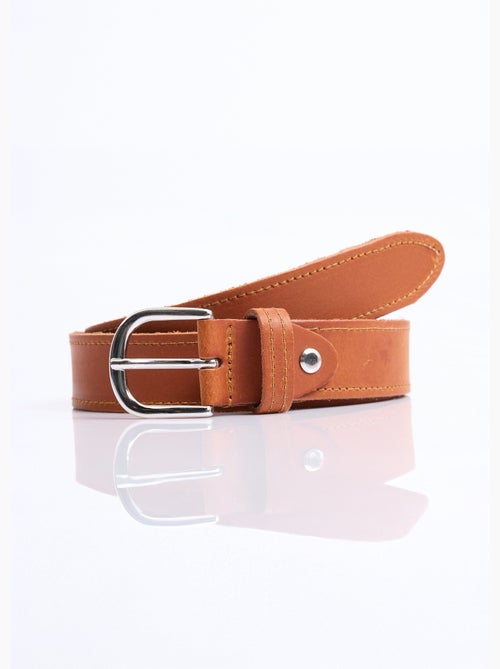 Ceinture casual chic cuir, bords francs - AFIBEL - Kiabi