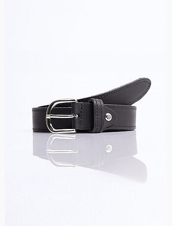 Ceinture casual chic cuir, bords francs - AFIBEL