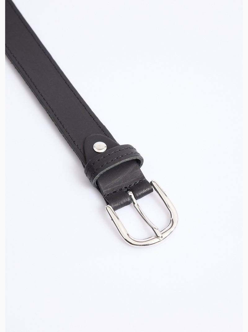 Ceinture casual chic cuir, bords francs - AFIBEL Noir - Kiabi