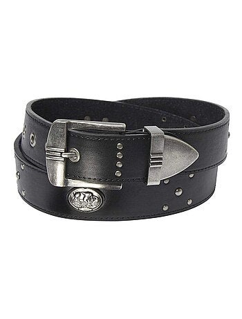 Ceinture Cloutée en Croûte de Cuir - ATLAS FOR MEN
