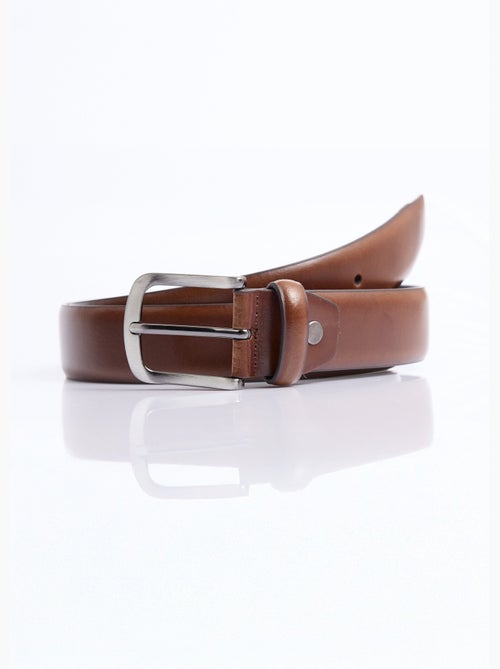 Ceinture cuir bords francs, boucle métal - AFIBEL - Kiabi