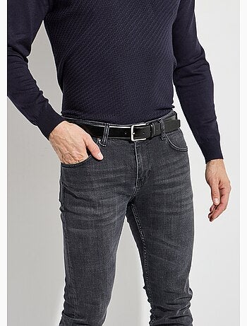 Ceinture cuir bords francs, boucle métal - AFIBEL