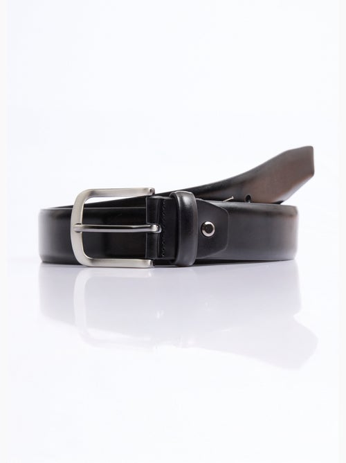 Ceinture cuir bords francs, boucle métal - AFIBEL - Kiabi