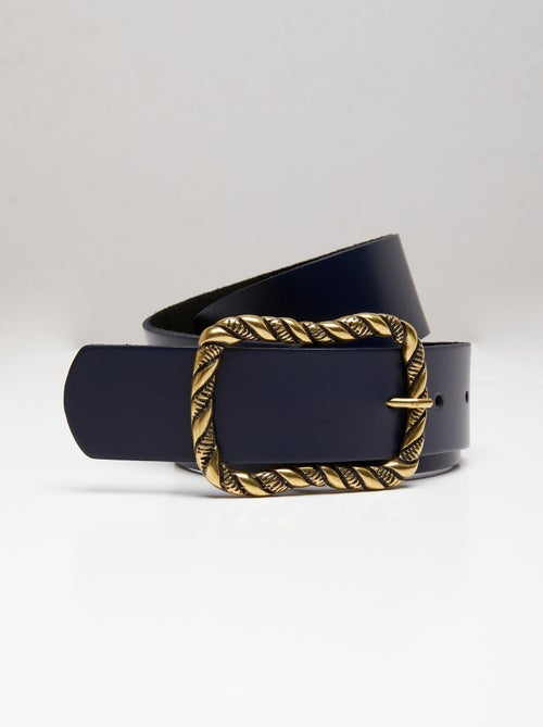 Ceinture cuir boucle fantaisie - Damart - Kiabi