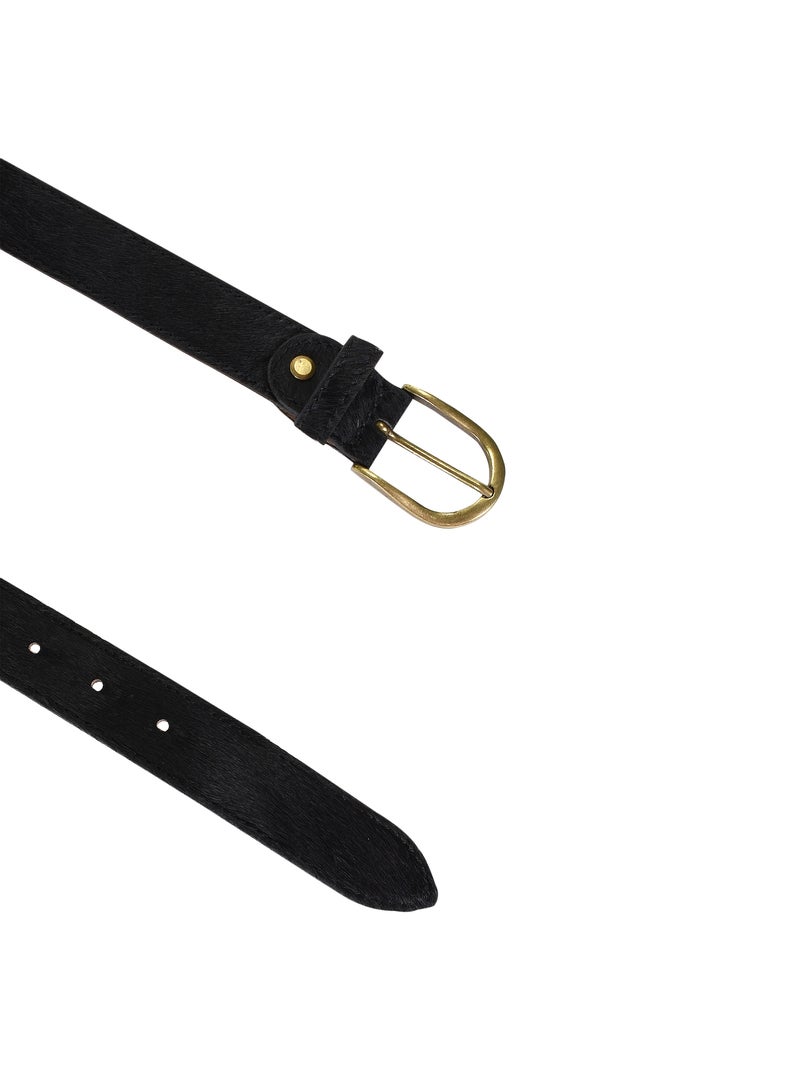 Ceinture Cuir Emilie Karston Alberta avec Pochette Cadeaux Noir - Kiabi