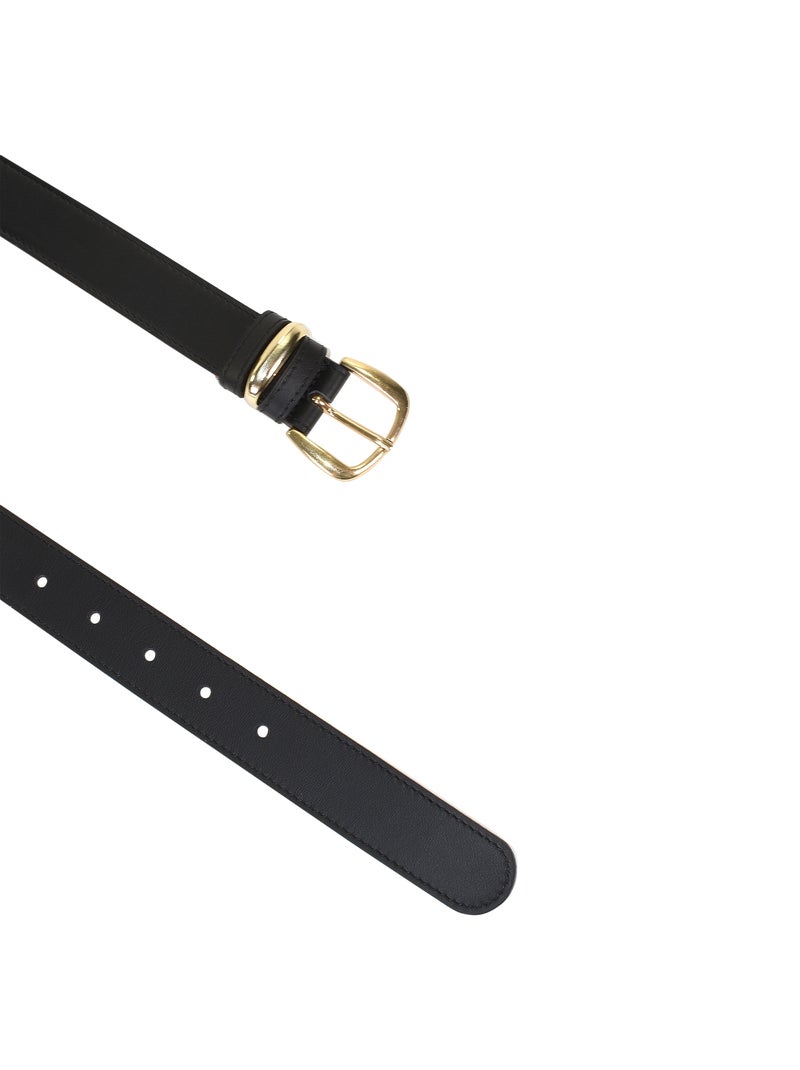 Ceinture Cuir Emilie Karston Rochelle avec Pochette Cadeaux Noir - Kiabi