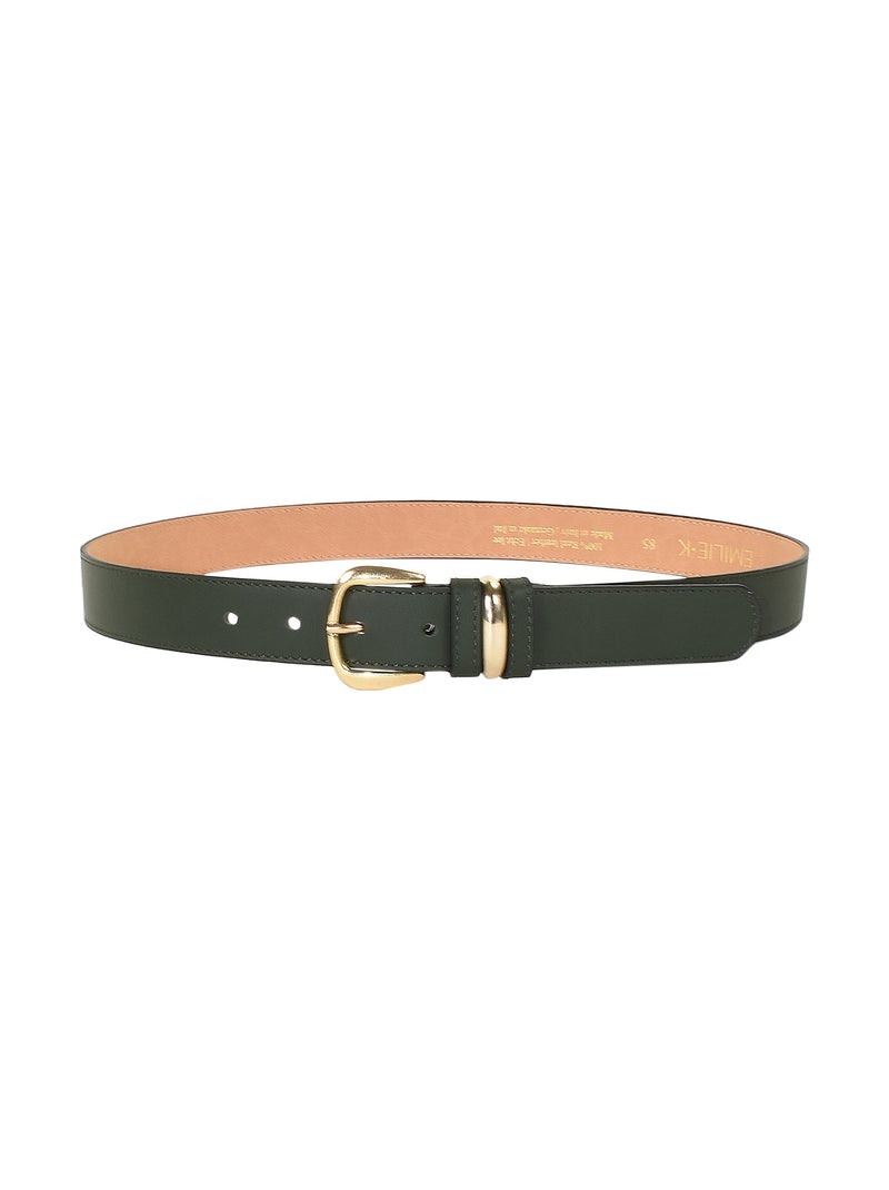 Ceinture Cuir Emilie Karston Rochelle avec Pochette Cadeaux Vert - Kiabi